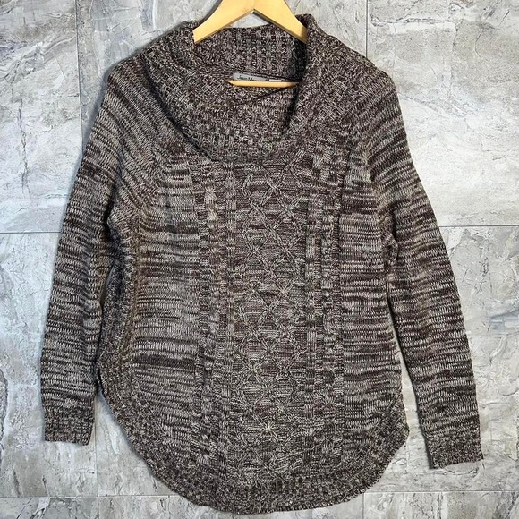 Sweaters - Brown & black‎ sweater with a cowl neck Turtle Neck Woman's Small  Jason Maxwell